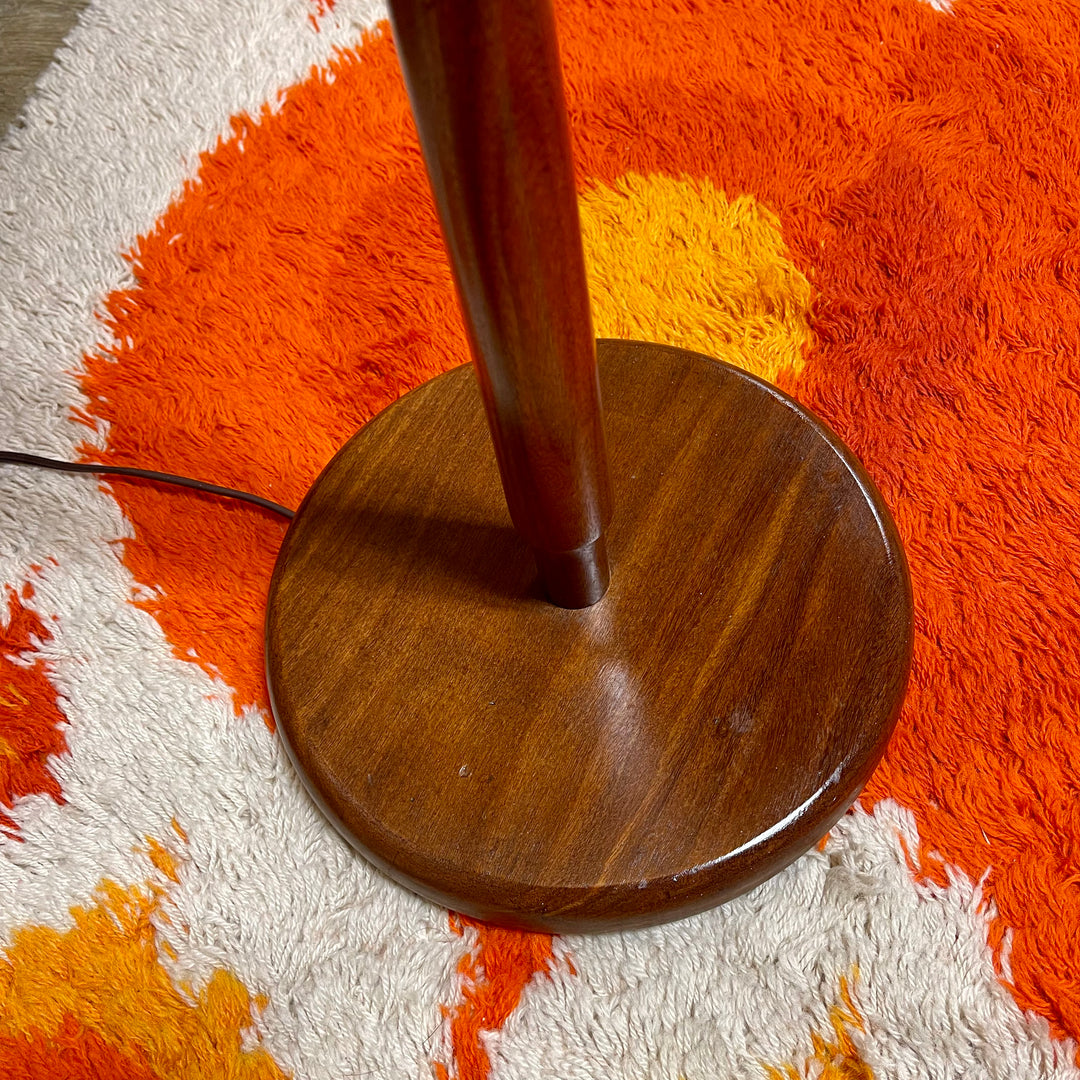 Mid-Century Modern Afrormosia Teak Floor Lamp + Original Shade - Mr. Mansfield Vintage