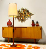 Load image into Gallery viewer, Mid-Century Modern Afrormosia Teak Floor Lamp + Original Shade - Mr. Mansfield Vintage
