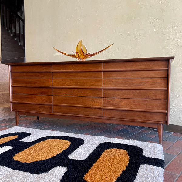 Midcentury GIBBARD Nine Drawer Walnut Dresser