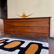 Midcentury GIBBARD Nine Drawer Walnut Dresser