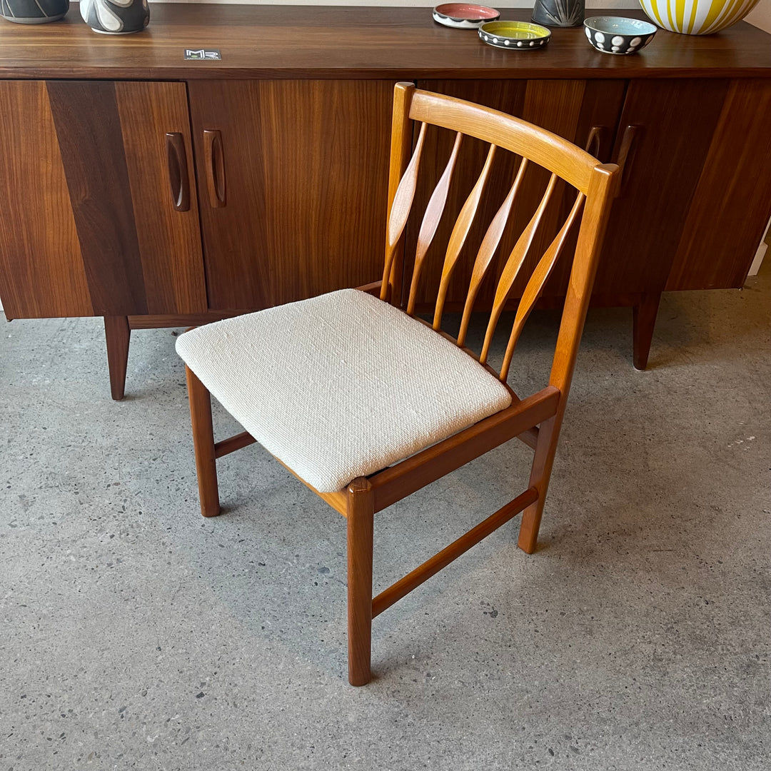 Set of Six Solid Teak Dining Chairs