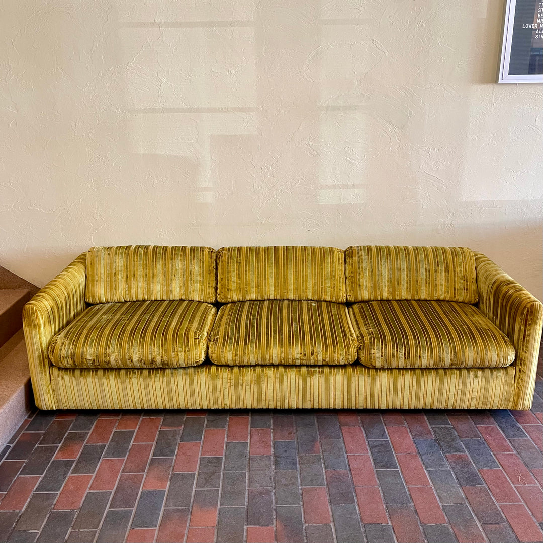 Vintage Golden Velvet Sofa | Mr. Mansfield Vintage