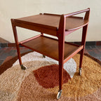 Vintage | Mid Century Teak Scandinavian Bar Cart | Drinks Cart by Erik Gûstavsson Made in Sweden.

