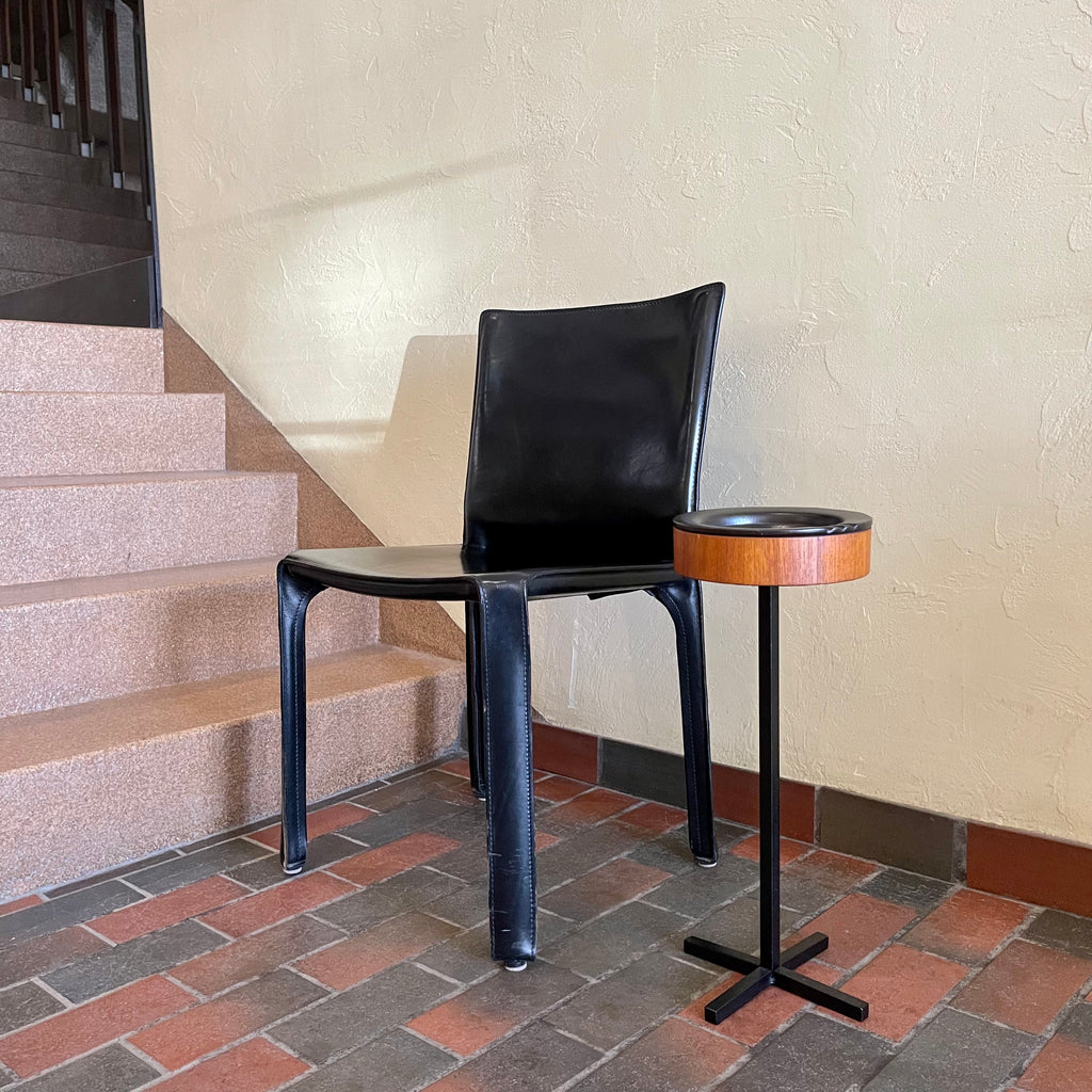 Mid Century Teak and Pottery Ashtray on a Metal Stand | Mr. Mansfield Vintage 