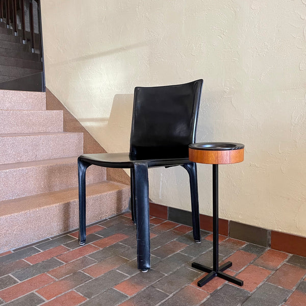 Mid Century Teak and Pottery Ashtray on a Metal Stand | Mr. Mansfield Vintage 