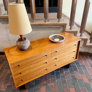 Mid Century RS Associates Teak Six Drawer Dresser with Black Metal Pulls | Mr. Mansfield Vintage 