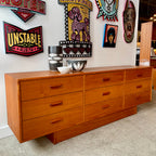 Vintage Teak 9 Drawer Dresser