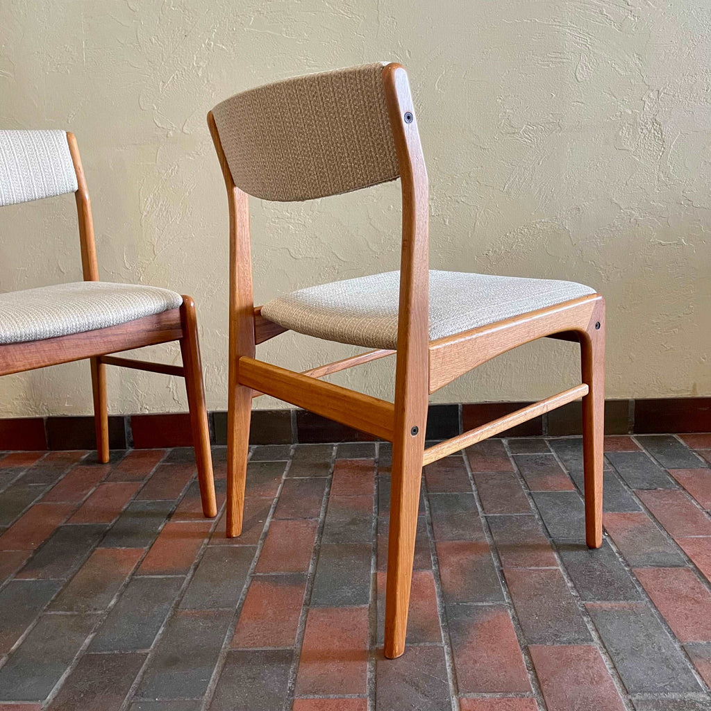 Four Vintage Solid Teak Dining Chairs