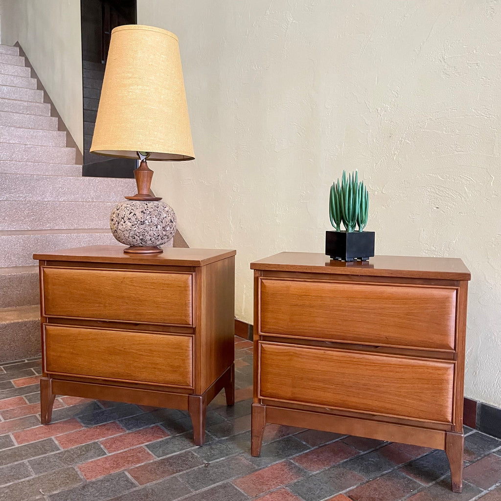 Vintage Walnut Nightstands by HPL Furniture