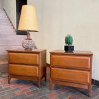 Vintage Walnut Nightstands by HPL Furniture