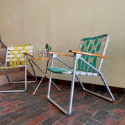 Two Vintage Folding Aluminum Patio Chairs and Table Set | Mr.Mansfield Vintage 