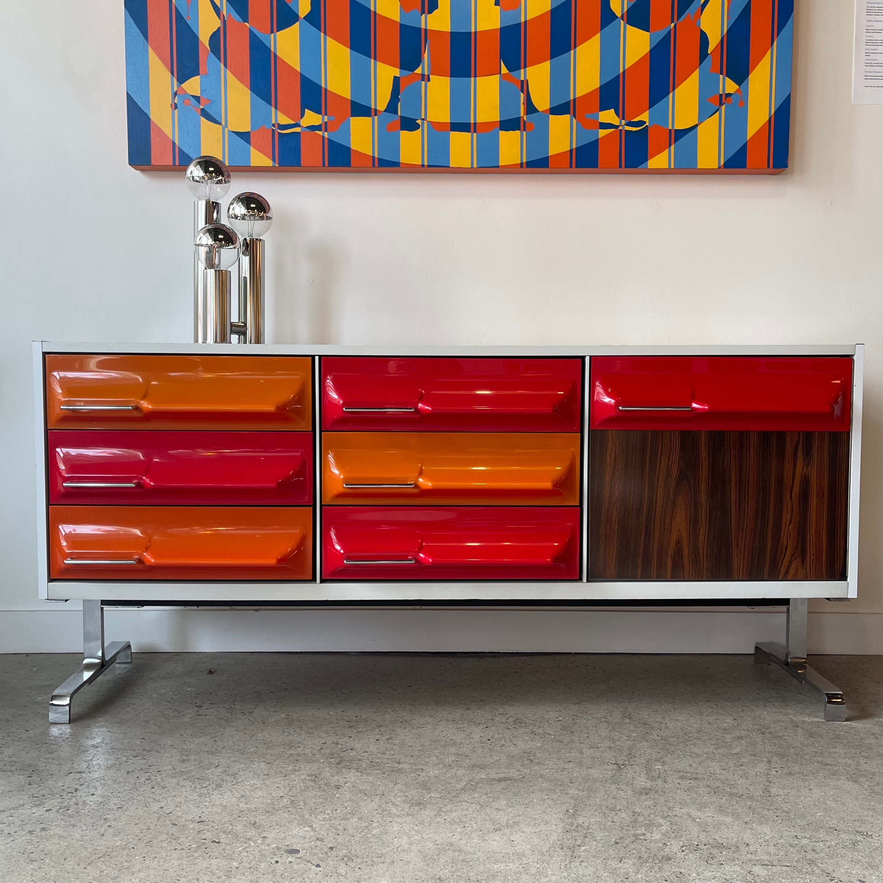 アメリカ　アンティーク　モダン　三枚　1981.1979.1991 1970s Space Age Credenza by Giovanni Maur for Treco - Mr