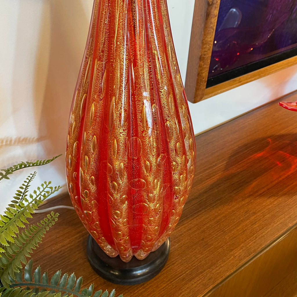 1960s Italian Barovier & Toso Murano Glass Lamp