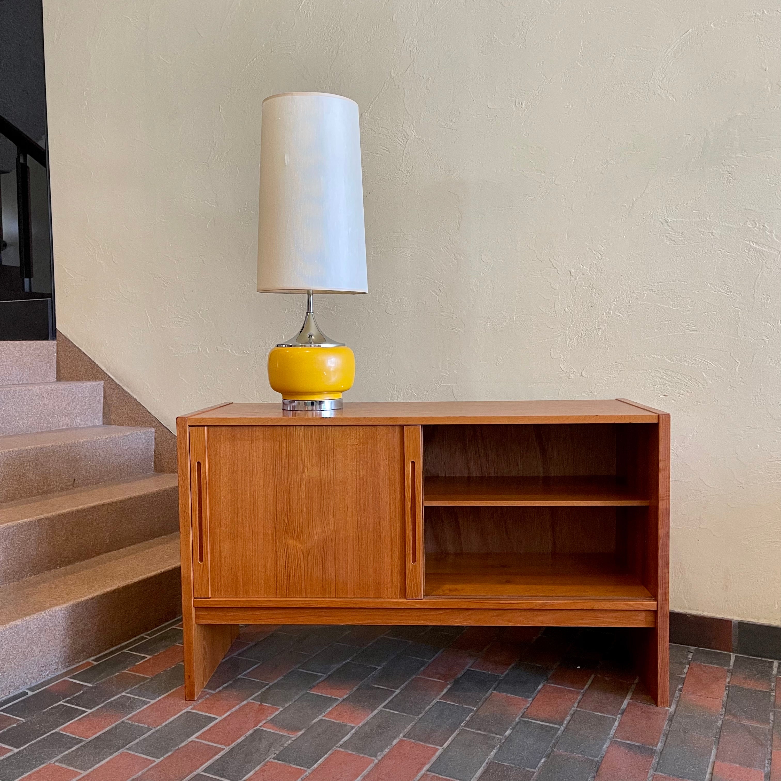 Small Vintage Teak Storage Cabinet Records Stereo Equipment | Mr. Mansfield Vintage