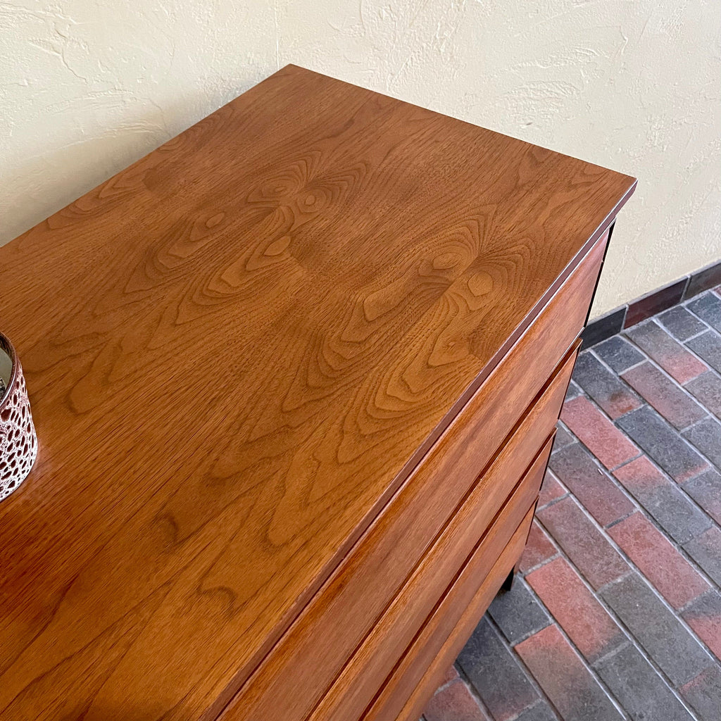 Vintage Four Drawer Walnut Dresser by HPL Furniture