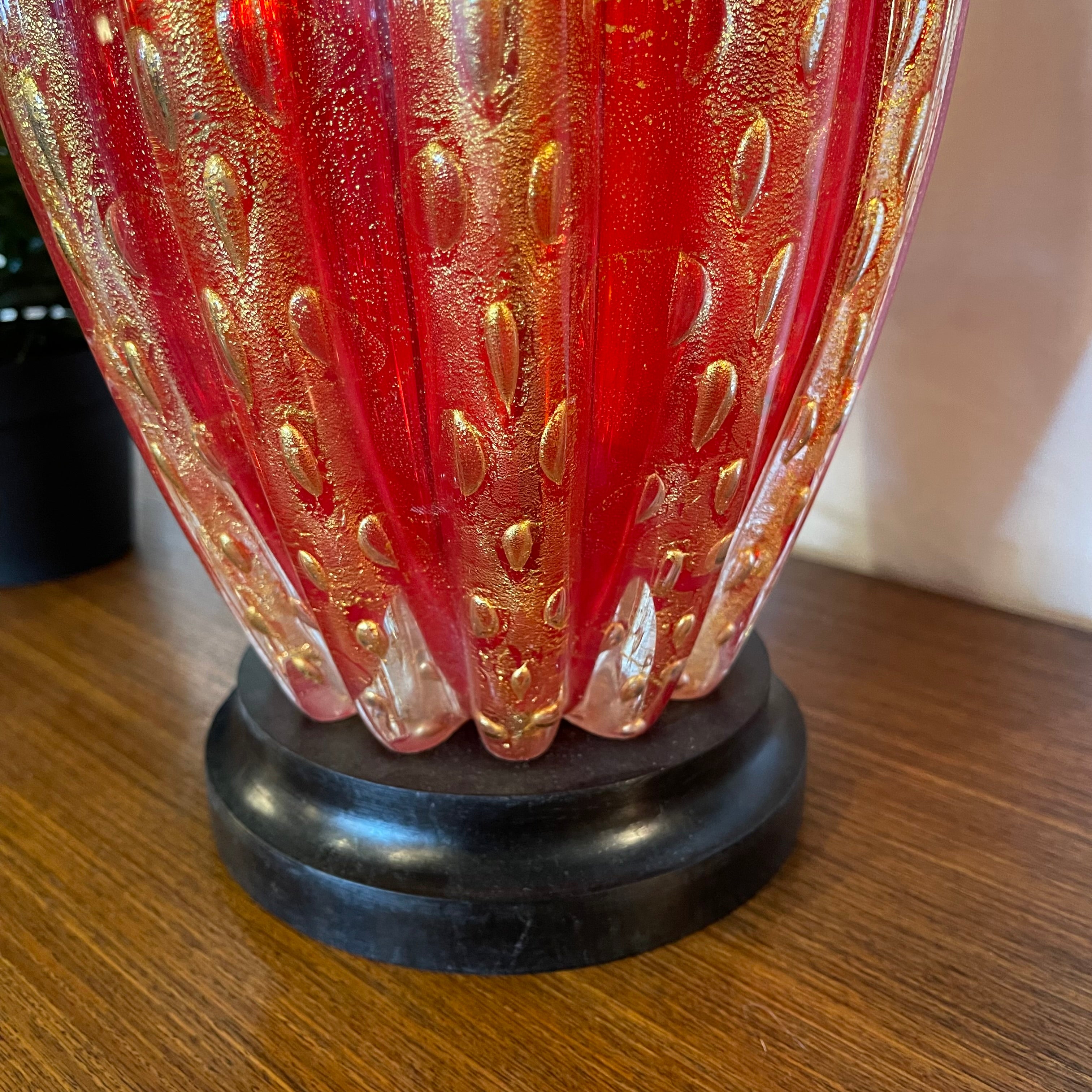 1960s Italian Barovier & Toso Murano Glass Lamp