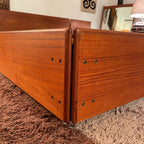  Midcentury Queen Teak Bed with Floating Nightstands