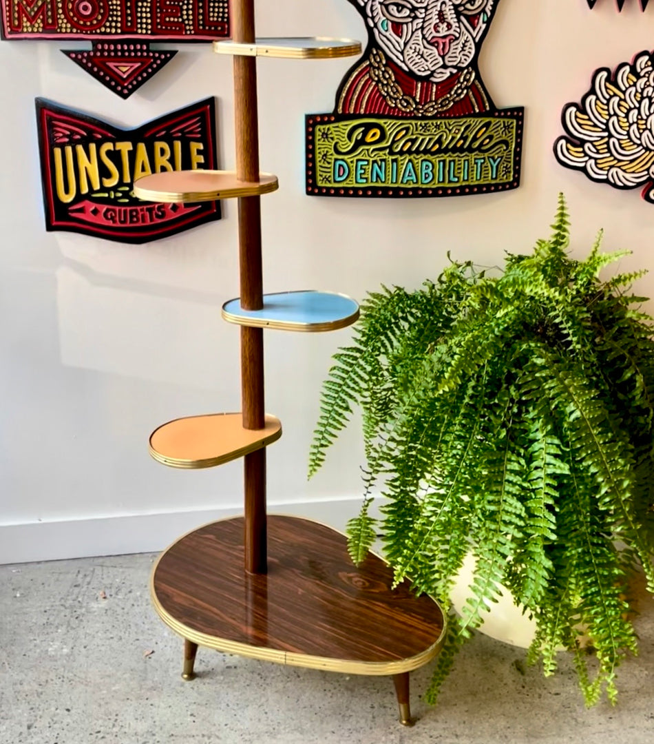 1950s Atomic Floor-To-Ceiling German Plant Stand