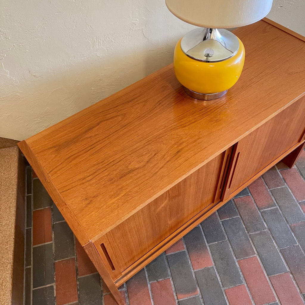 Small Vintage Teak Storage Cabinet Records Stereo Equipment | Mr. Mansfield Vintage