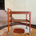 Vintage | Mid Century Teak Scandinavian Bar Cart | Drinks Cart by Erik Gûstavsson Made in Sweden.

