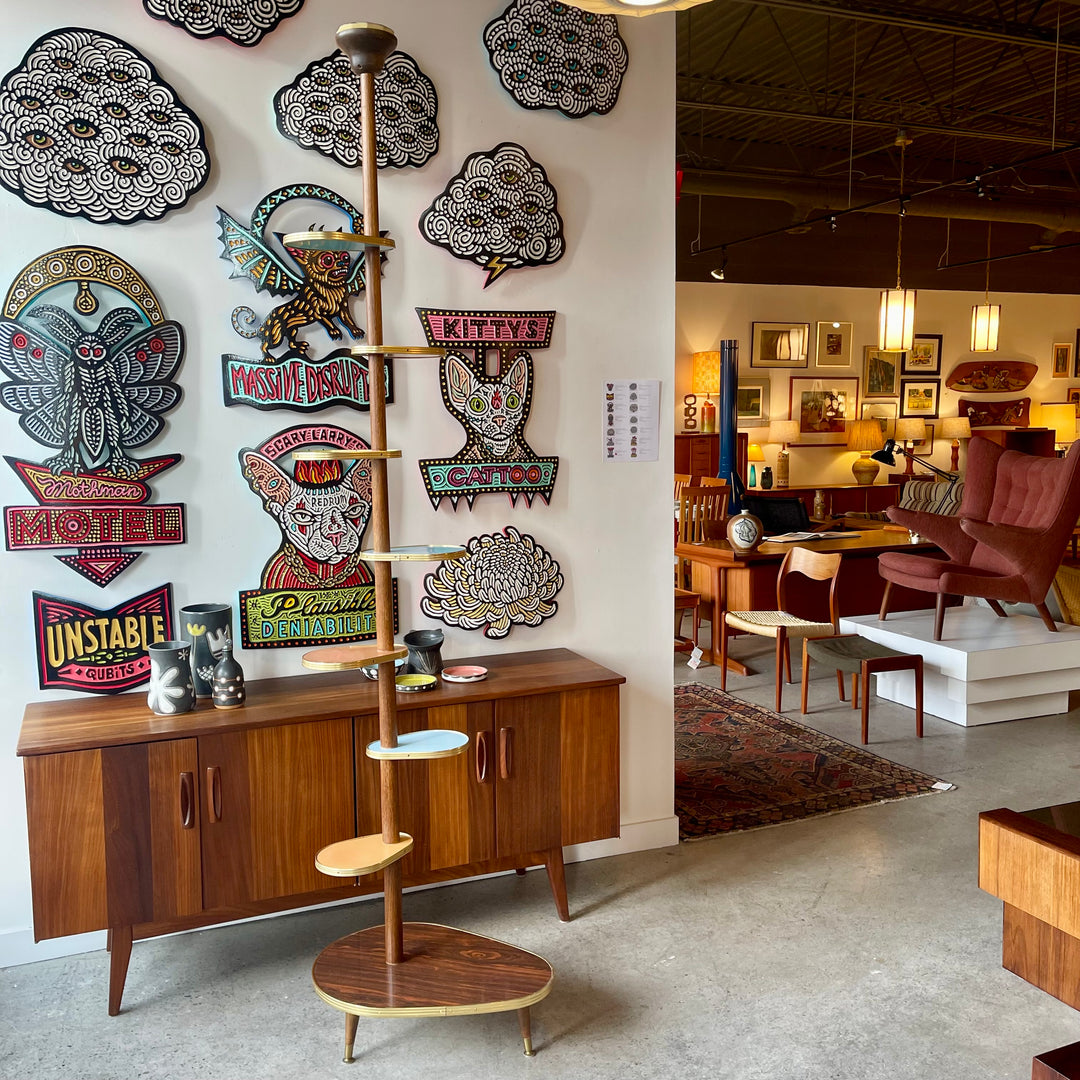 1950s Atomic Floor-To-Ceiling German Plant Stand