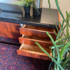 Mid Century Rosewood and Chrome Credenza by Ste Marie + Laurent