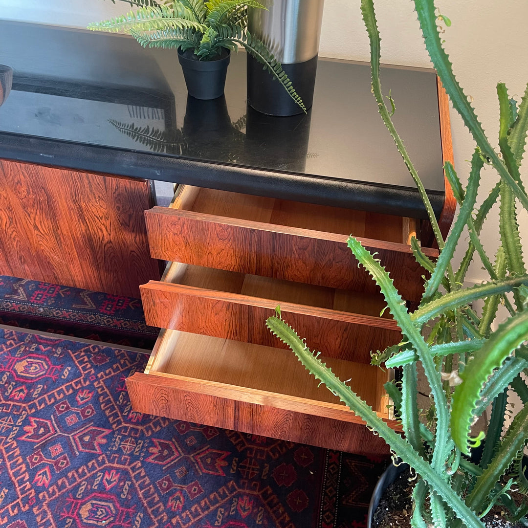 Mid Century Rosewood and Chrome Credenza by Ste Marie + Laurent