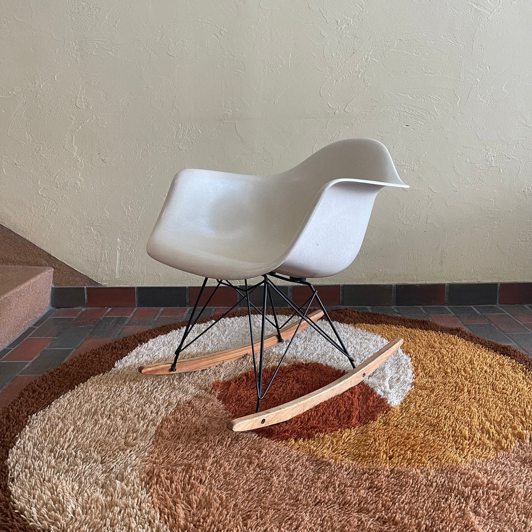 Eames RAR  Molded  Fiberglass Parchment Rocking Chair Herman Miller 