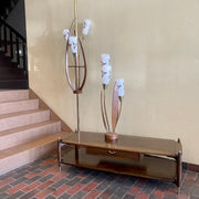 Mid Century Modern Walnut Floor Lamp With Glass Shades | Mr.Mansfield Vintage 