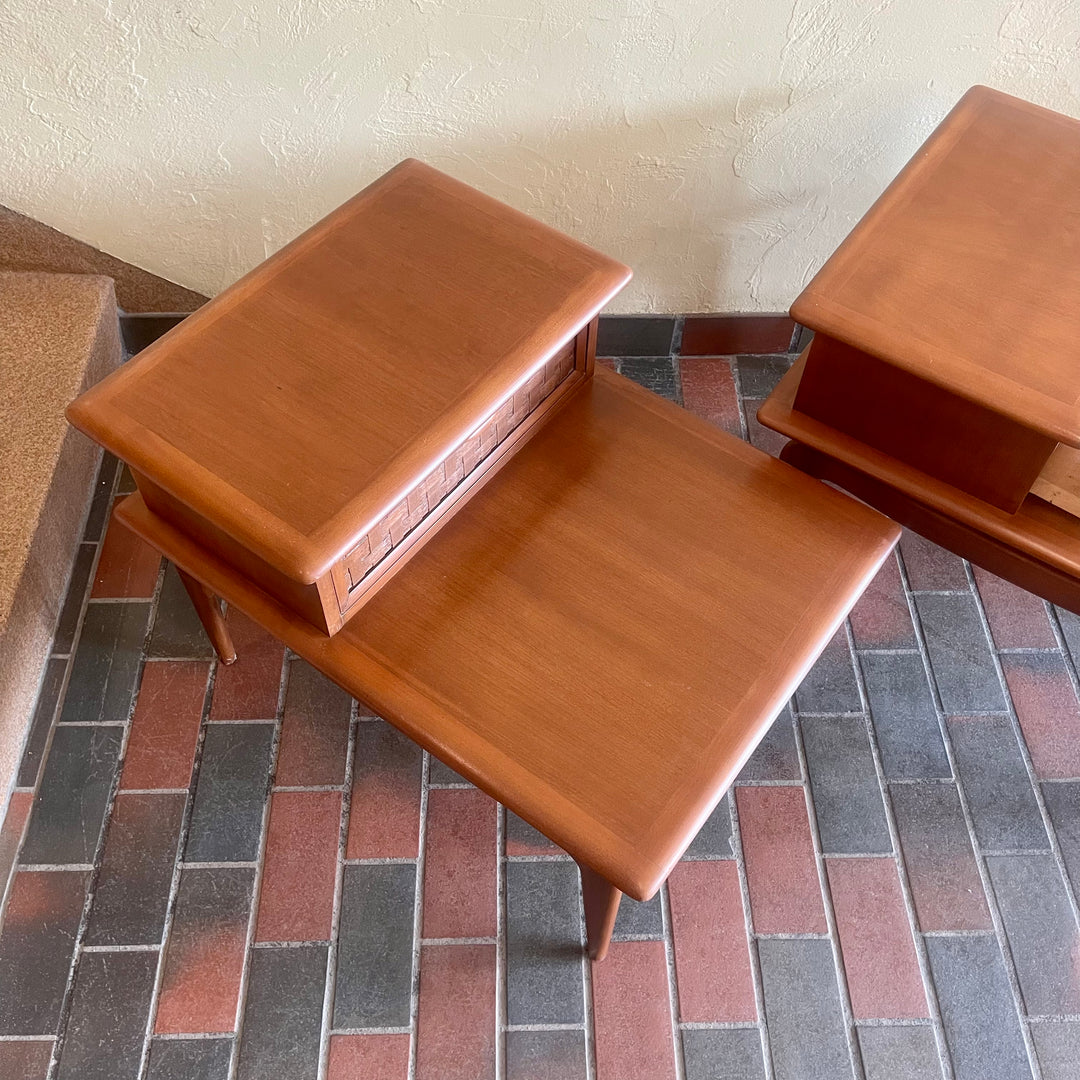 Mid Century Modern Walnut Side Tables by LANE | Mr. Mansfield Vintage 