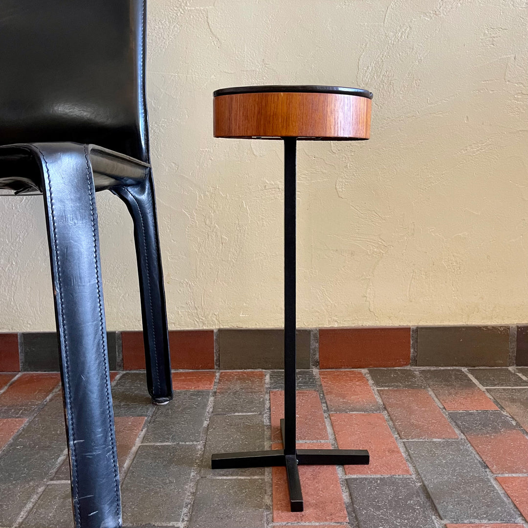 Mid Century Teak and Pottery Ashtray on a Metal Stand | Mr. Mansfield Vintage 