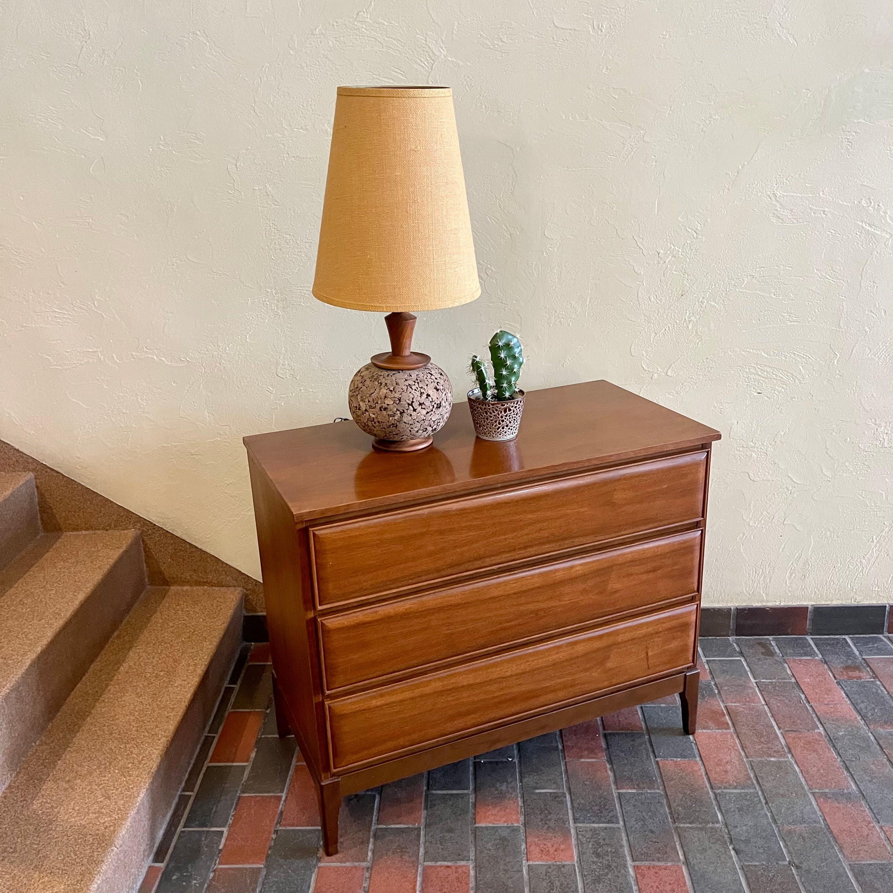 Vintage Three  Drawer Walnut Dresser by HPL Furniture