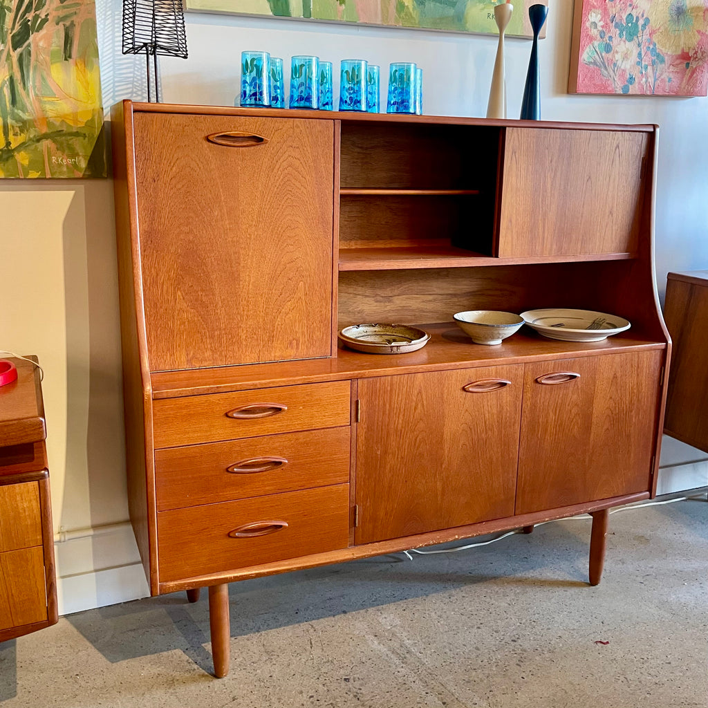 Mid-century Teak Highboard Credenza