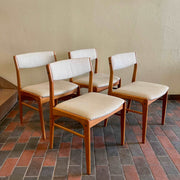 Four Vintage Solid Teak Dining Chairs