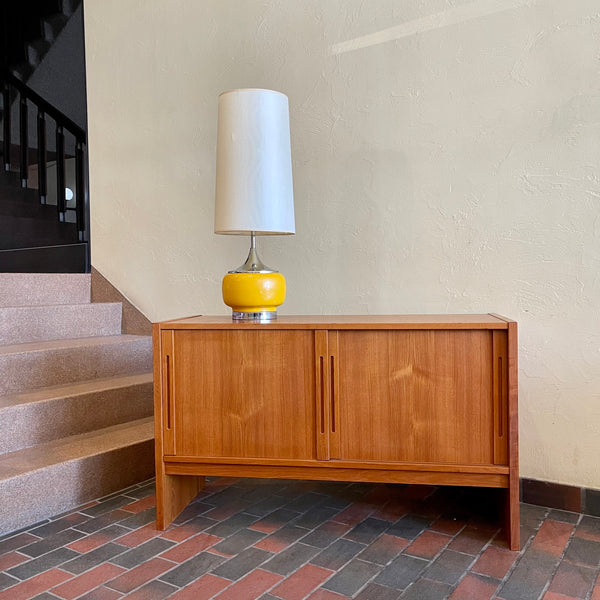 Small Vintage Teak Storage Cabinet Records Stereo Equipment | Mr. Mansfield Vintage