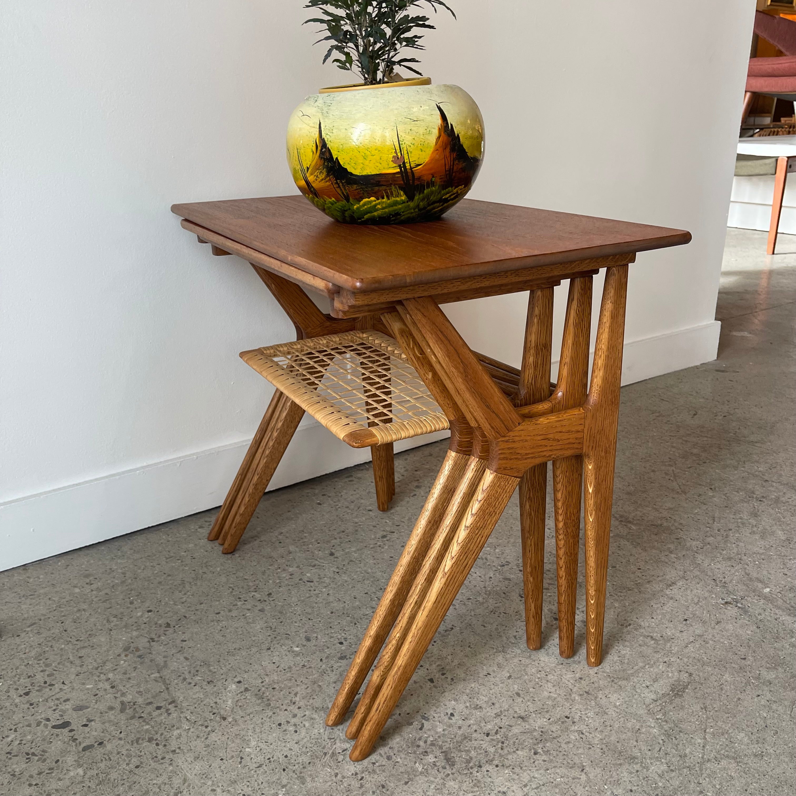Mid-Century Teak Nesting Tables by Johannes Andersen, Denmark