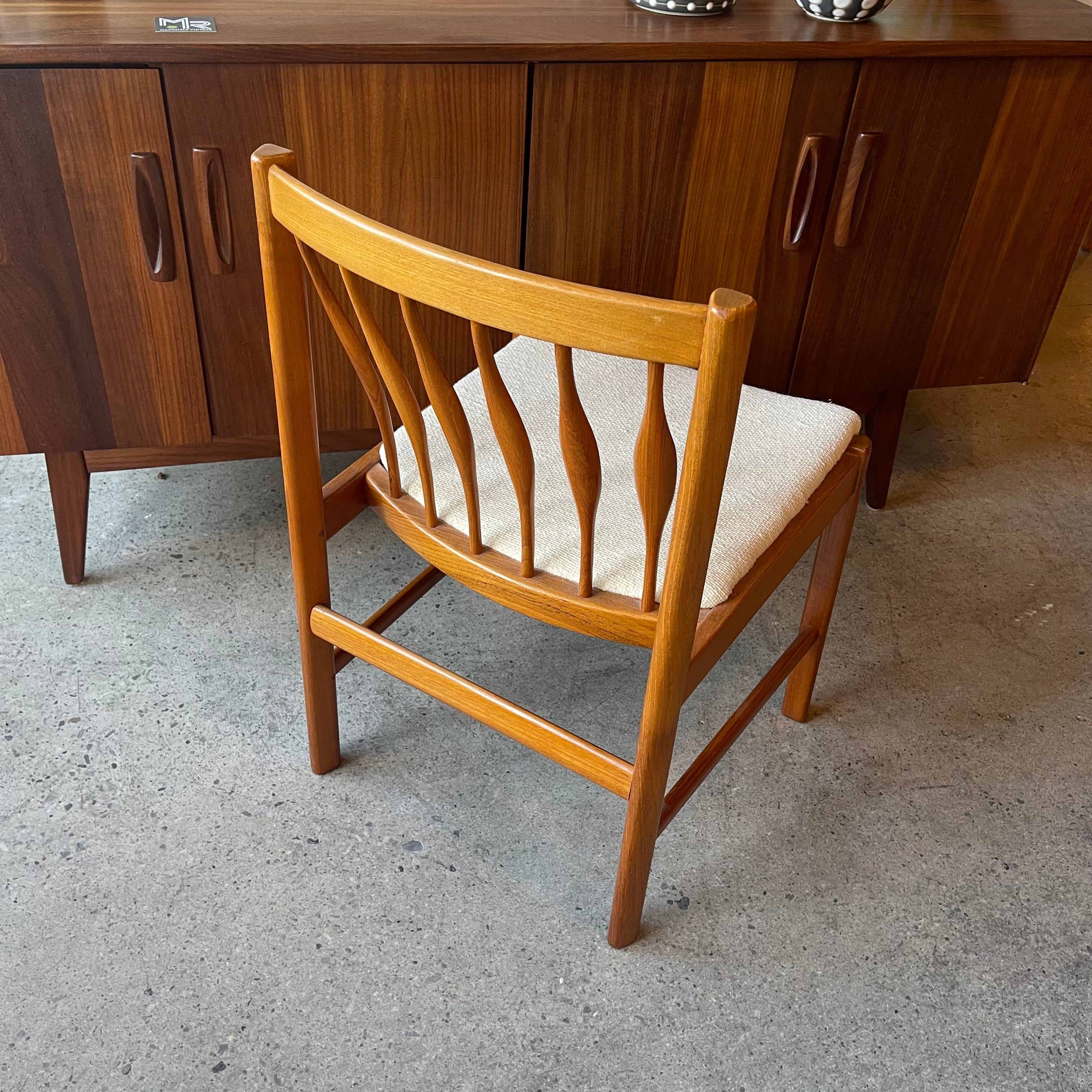 Set of Six Solid Teak Dining Chairs