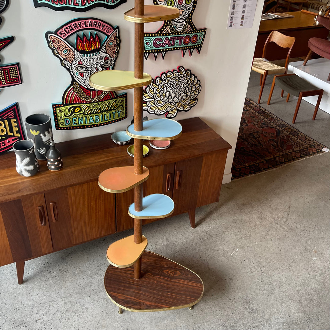 1950s Atomic Floor-To-Ceiling German Plant Stand