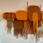 1970s Derek Graham Whyte tapestry with layered woven panels and fringe