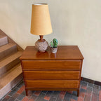 Vintage Three  Drawer Walnut Dresser by HPL Furniture