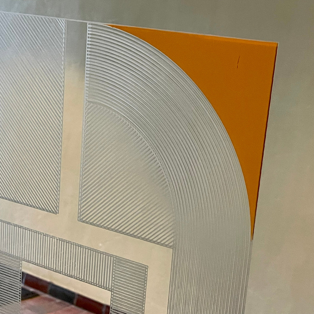OP Art geometric pattern detail on collectible Greg Copeland mirror