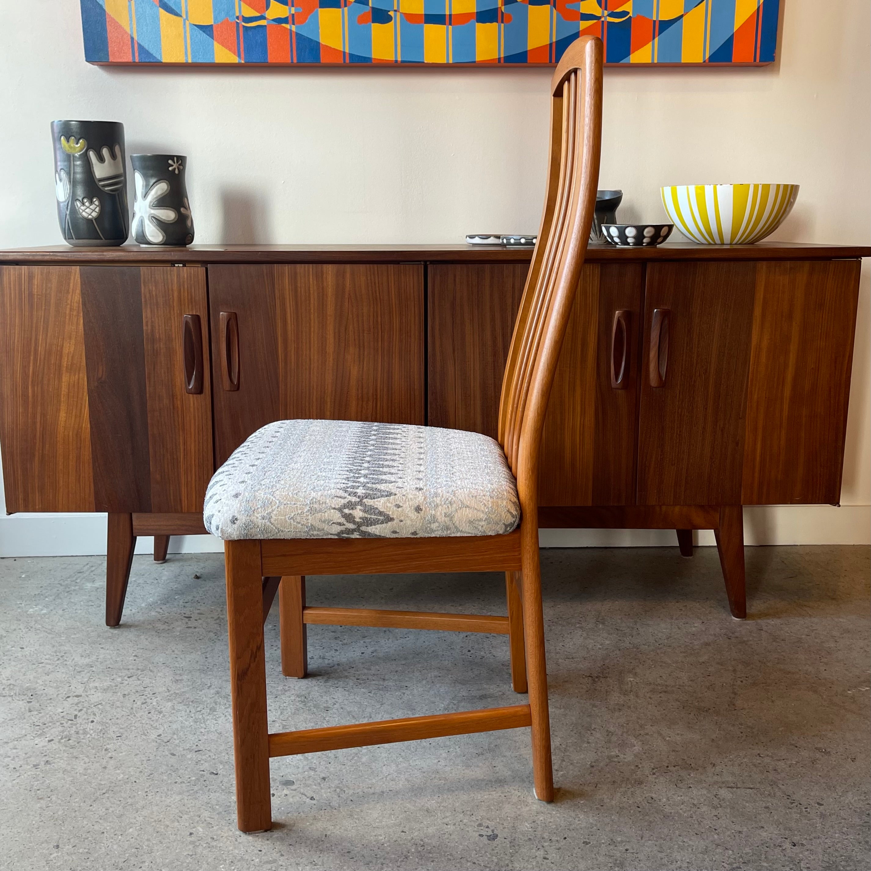 Set of Six Solid Teak Dining Chairs