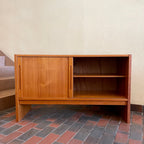 Small Vintage Teak Storage Cabinet Records Stereo Equipment | Mr. Mansfield Vintage