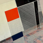 Close-up of geometric OP Art pattern on Greg Copeland mirror