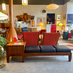 Load image into Gallery viewer, Vintage Walnut Gossip Bench | Drawers
