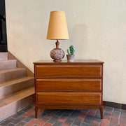 Vintage Three  Drawer Walnut Dresser by HPL Furniture