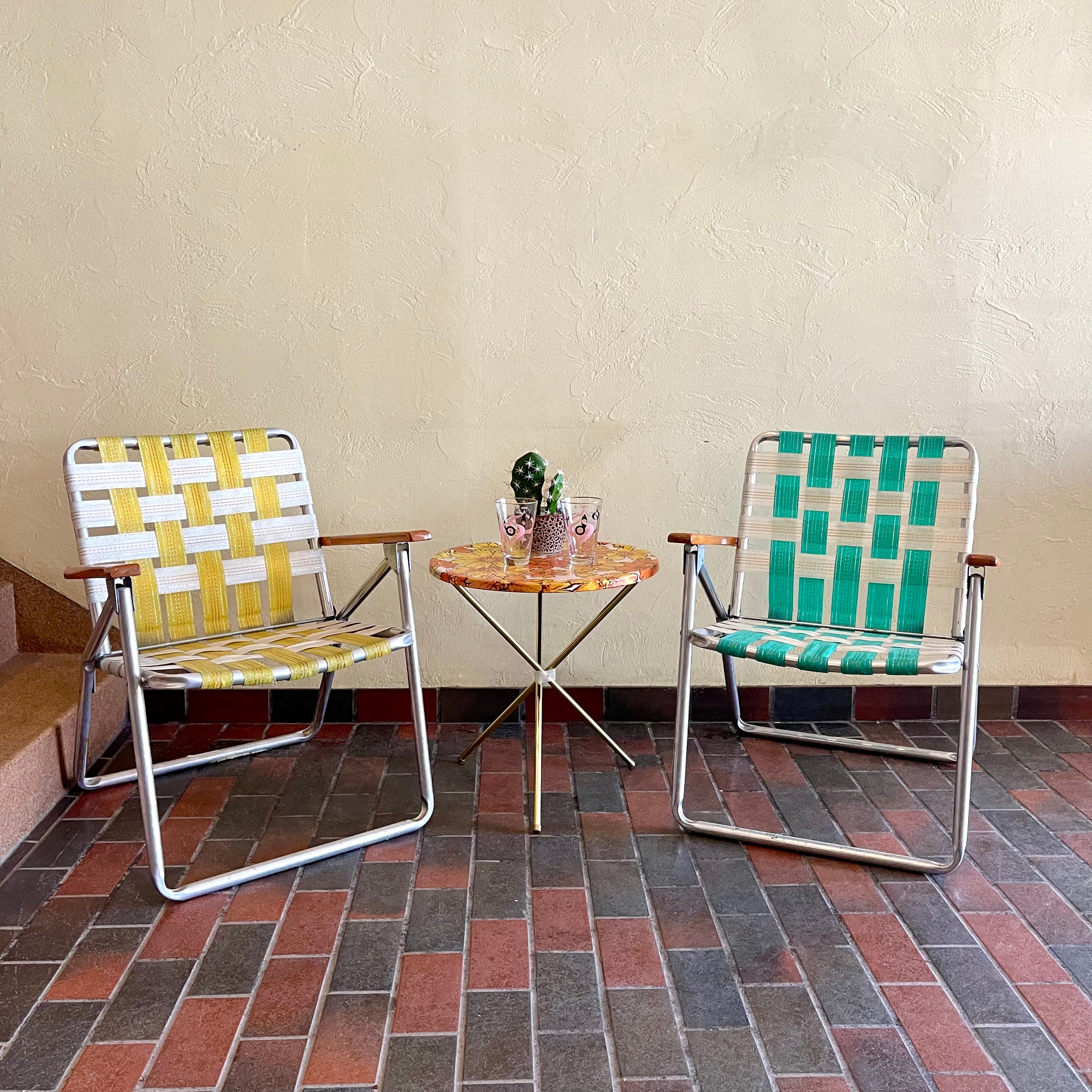 vintage aluminum table and chairs