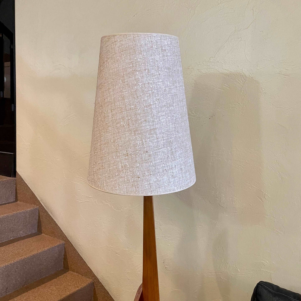 Original shade detail on mid-century floor lamp