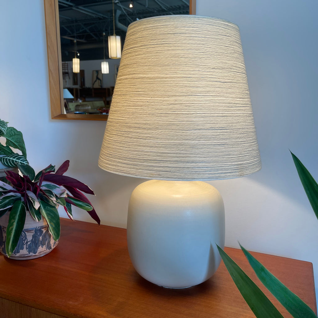 Vintage LOTTE lamp by Gunnar and Lotte Bostlund with ceramic base and fiberglass shade