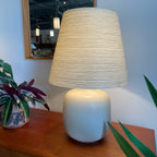 Vintage LOTTE lamp by Gunnar and Lotte Bostlund with ceramic base and fiberglass shade